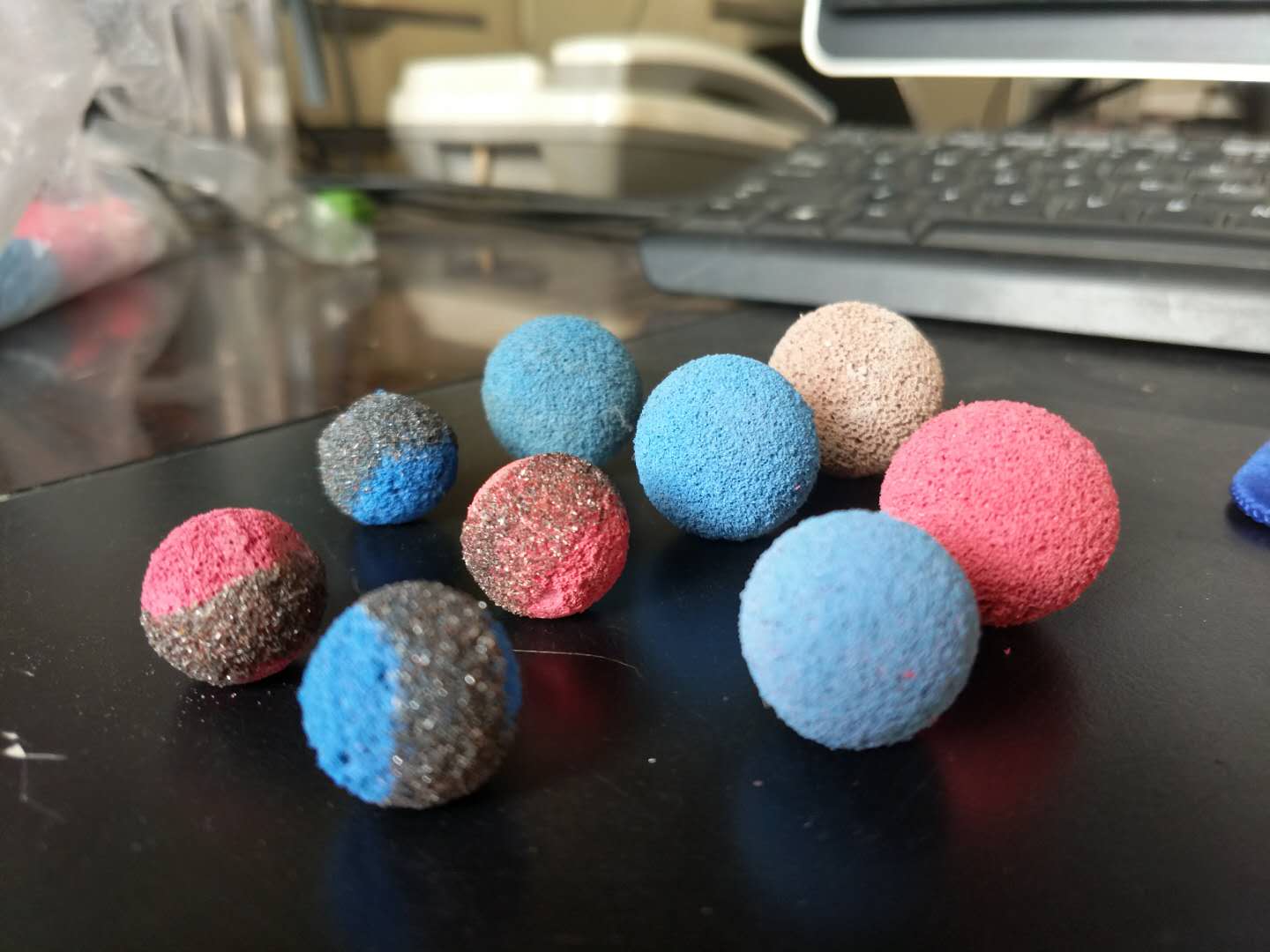 海綿膠球，金剛砂膠球